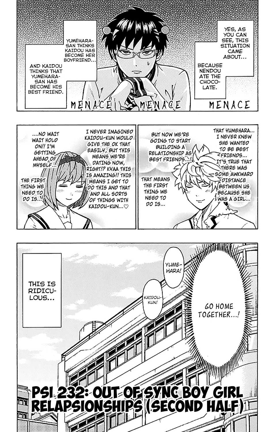 Saiki Kusuo no Sainan Chapter 232 page 5 - Chapter 232: Out of Sync Boy Girl RelaPSIonships (Second Half)