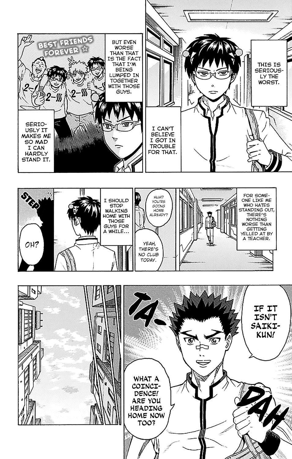 Saiki Kusuo no Sainan Chapter 233 page 7 - Chapter 233: Choosing the Best Person to Walk Home from PSIchool With