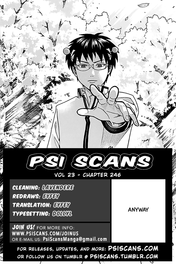 Saiki Kusuo no Sainan Chapter 246 page 1 - Chapter 246: ConPSItructing an Unusual Day