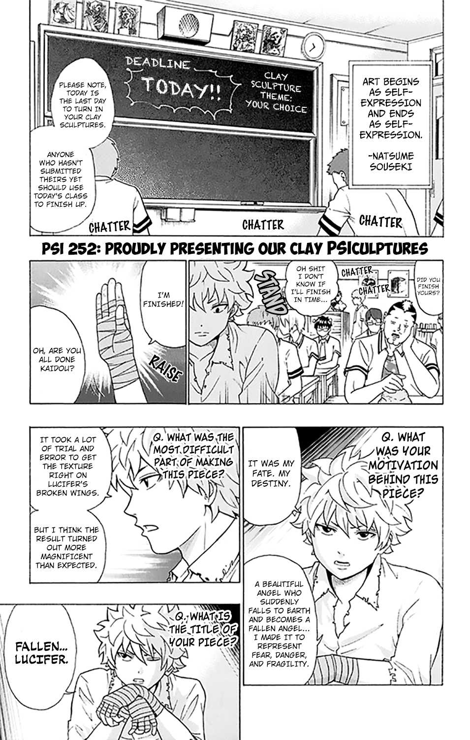Saiki Kusuo no Sainan Chapter 252 page 2 - Chapter 252: Proudly Presenting our Clay PSIculptures
