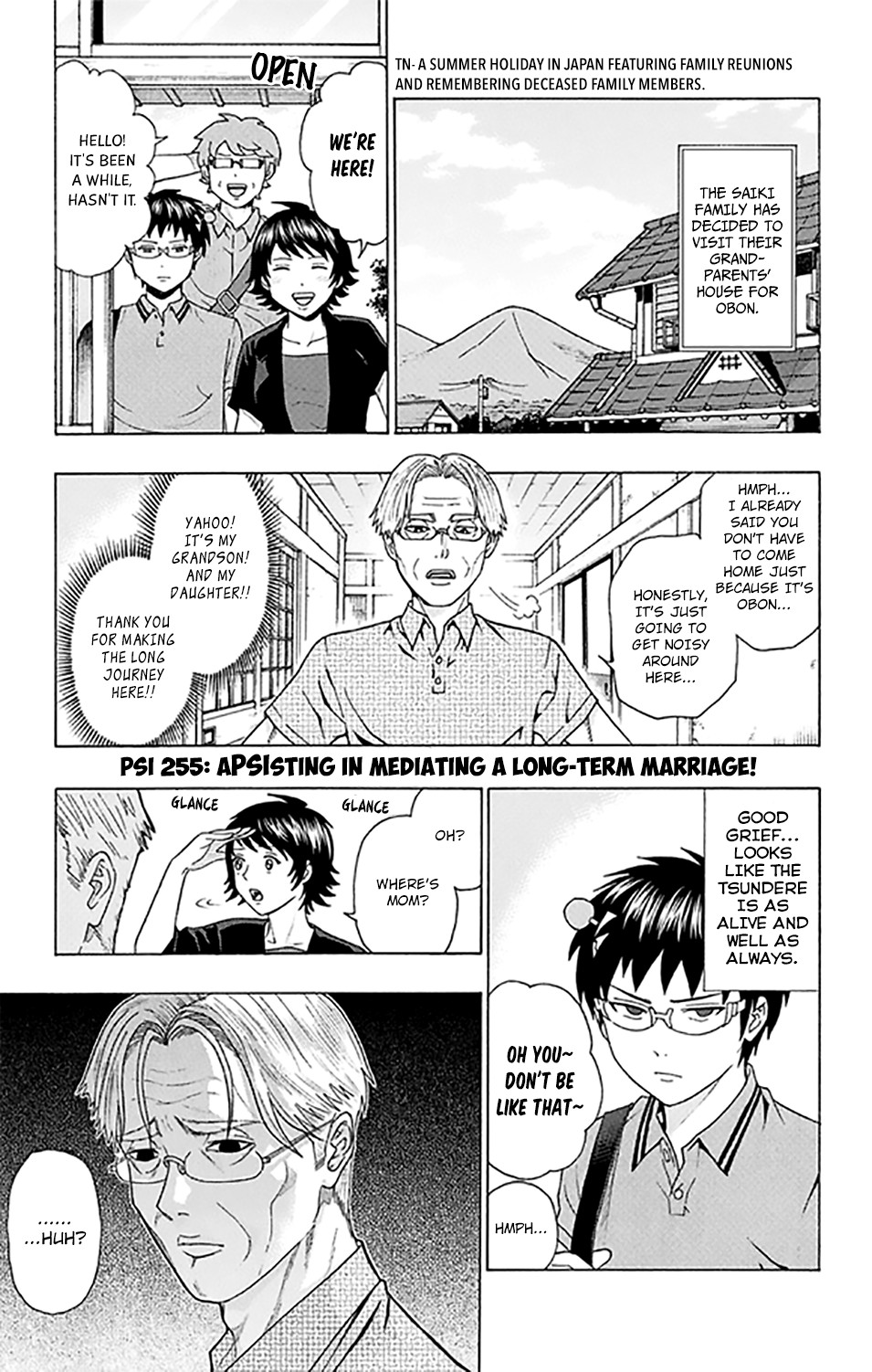 Saiki Kusuo no Sainan Chapter 255 page 2 - Chapter 255: APSIsting in Mediating a Long-Term Marriage!