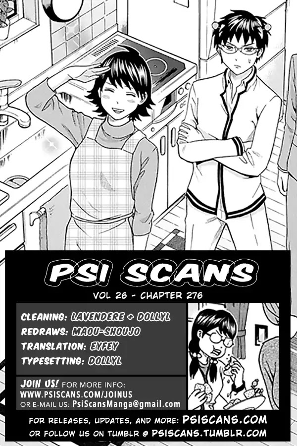 Saiki Kusuo no Sainan Chapter 276 page 1 - Chapter 276: Let's AsPSImble and Plan a Trip