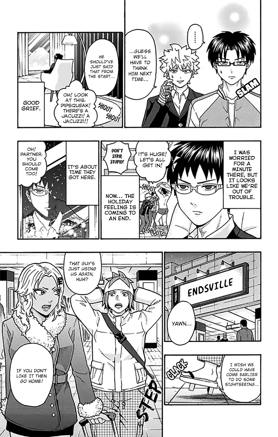 Saiki Kusuo no Sainan Chapter 277 page 16 - Chapter 277: PSI Much to See! Tourists in Endsville!