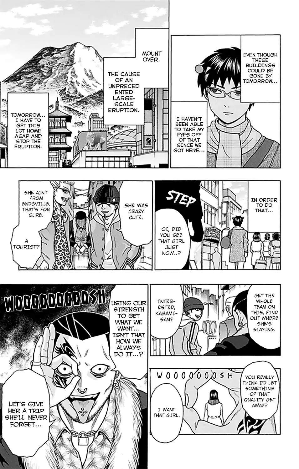 Saiki Kusuo no Sainan Chapter 277 page 6 - Chapter 277: PSI Much to See! Tourists in Endsville!