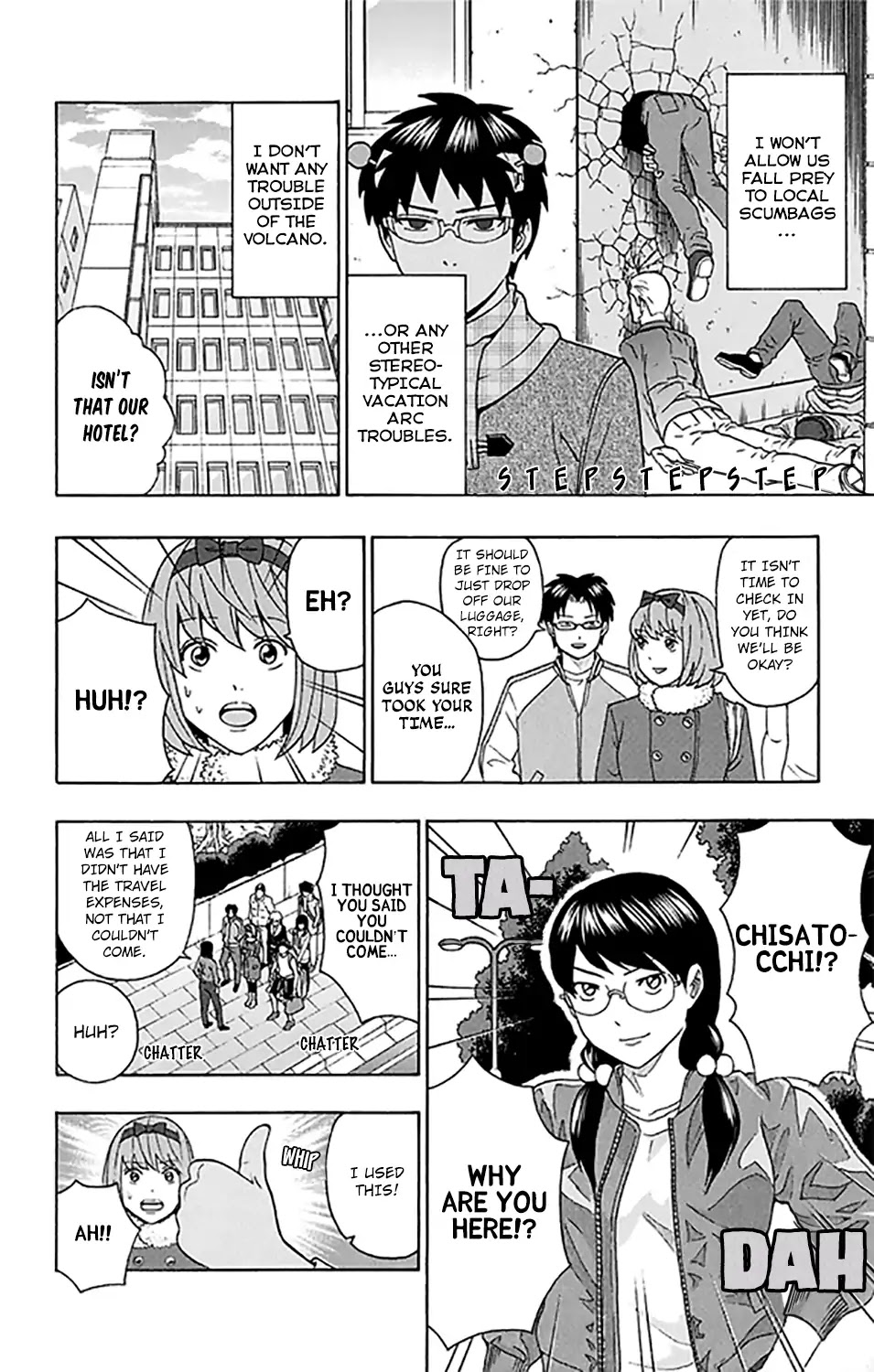 Saiki Kusuo no Sainan Chapter 277 page 7 - Chapter 277: PSI Much to See! Tourists in Endsville!