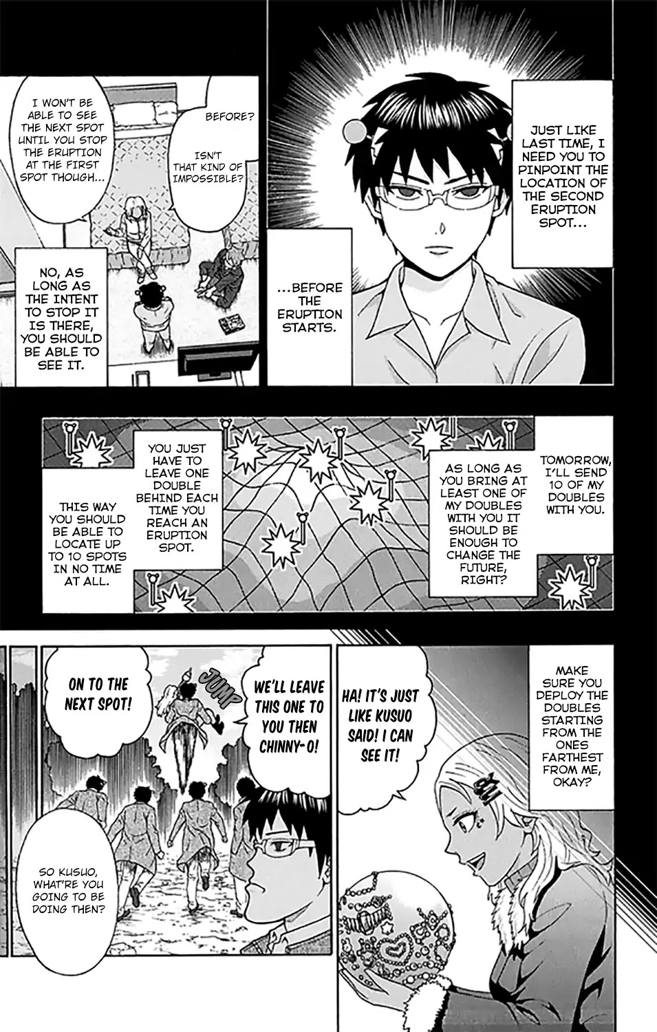 Saiki Kusuo no Sainan Chapter 278 page 8 - Chapter 278: PSIving the World from a CataPSItrophic Natural DiPSIster!