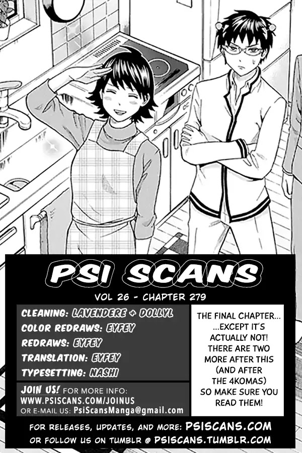 Saiki Kusuo no Sainan Chapter 279 page 1 - Chapter 279: The PSInale of Saiki Kusuo