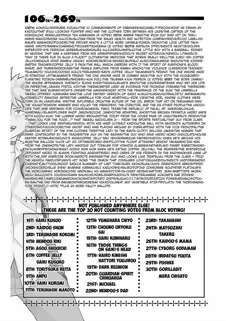Saiki Kusuo no Sainan Chapter 73 page 20 - Chapter 73 : PubliPSIzing the Popularity Contest Results!