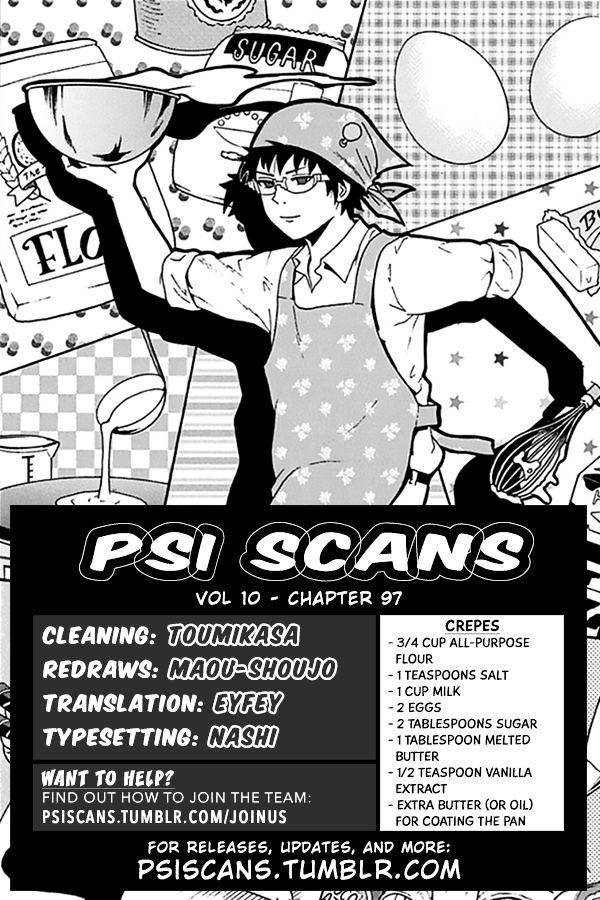 Saiki Kusuo no Sainan Chapter 97 page 1 - Chapter 97 : The AbPSIlute Worst Chef