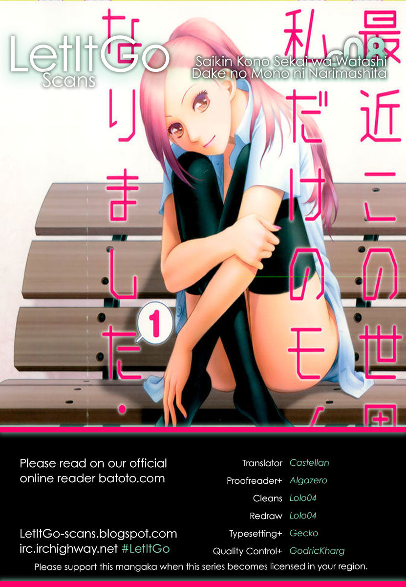 Saikin Kono Sekai wa Watashi dake no Mono ni Narimashita...... Chapter 8 page 1 - Chapter 8 : The Day the Rain Fell