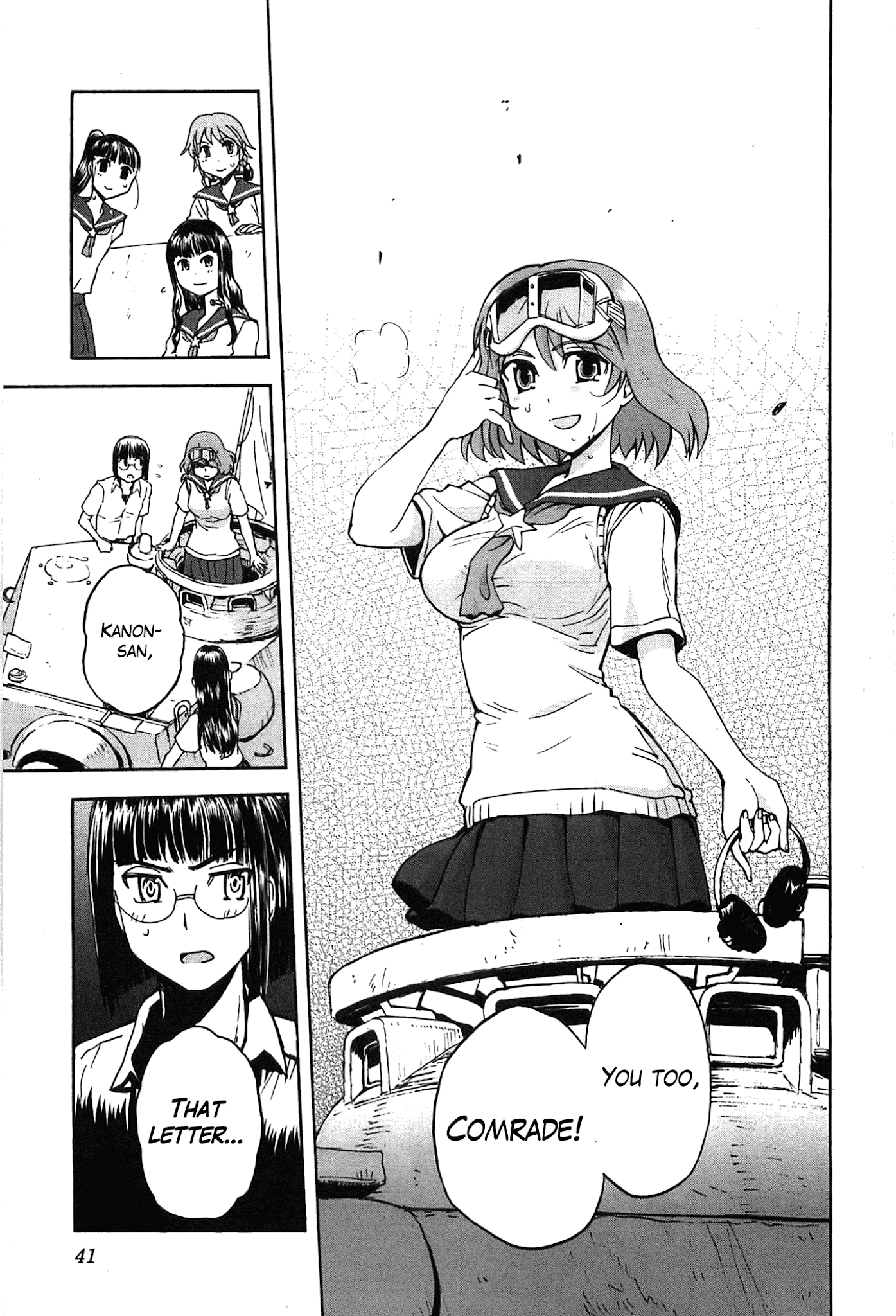 Sailor Fuku to Juusensha Chapter 21 page 42 - Chapter 21: Sortie! Nora Middle Schools Tank Fanclub