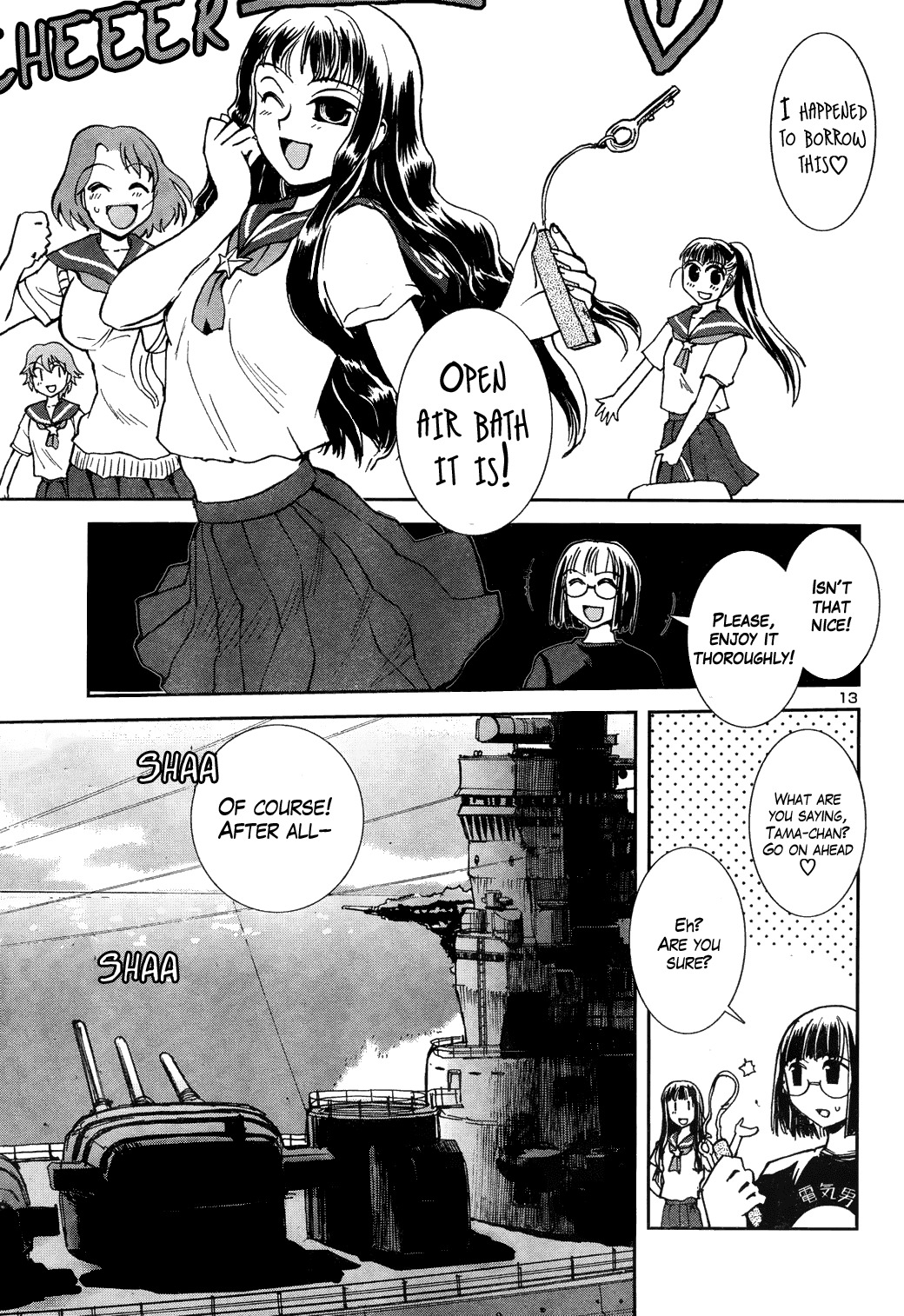 Sailor Fuku to Juusensha Chapter 8 page 13 - Chapter 8: Let's Lodge! Swimsuit, Yukata and Mixed Bathing Onsen!