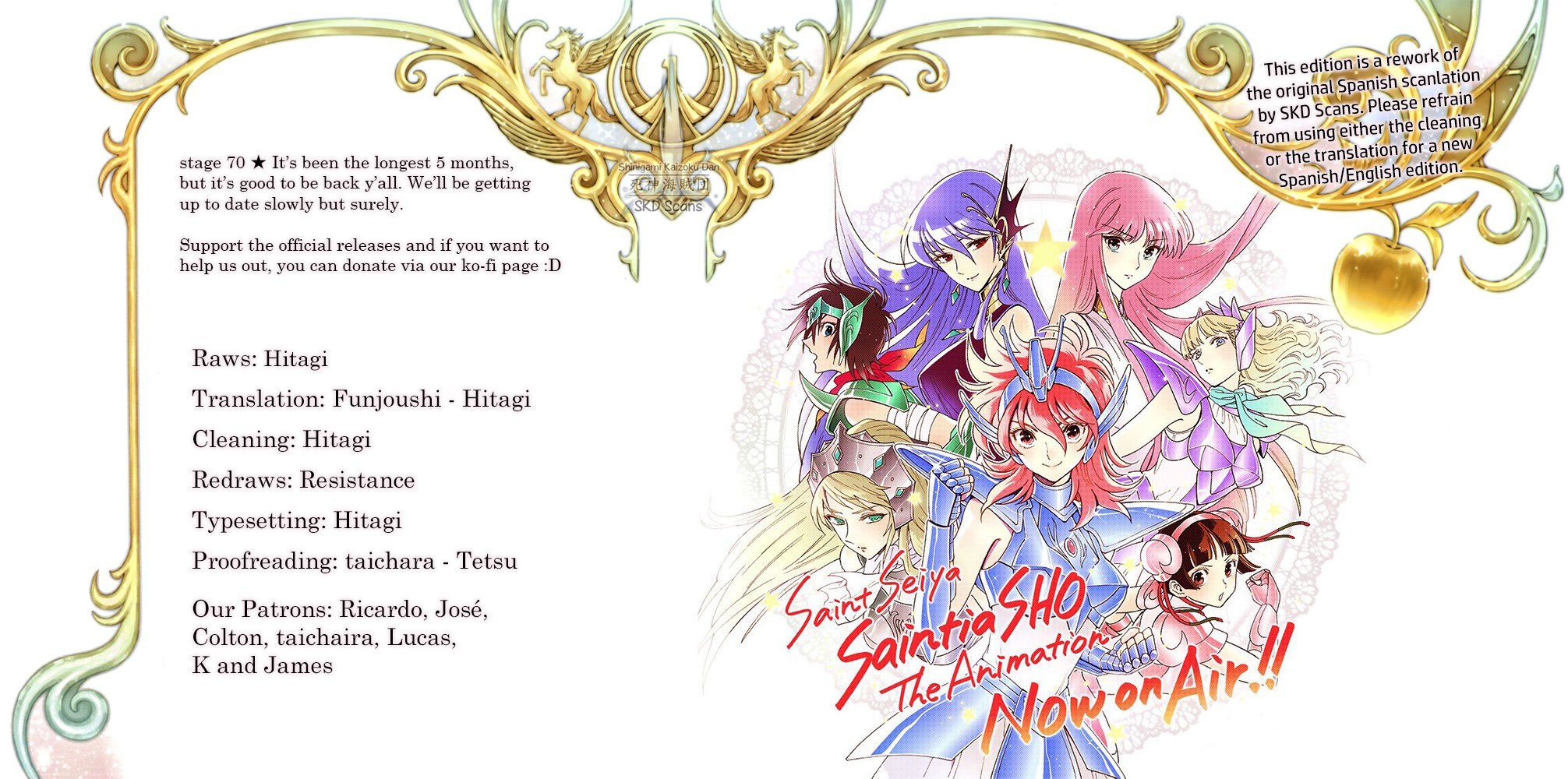 Saint Seiya - Saintia Shou Chapter 70 page 1 - Chapter 70: The Flower of Oaths