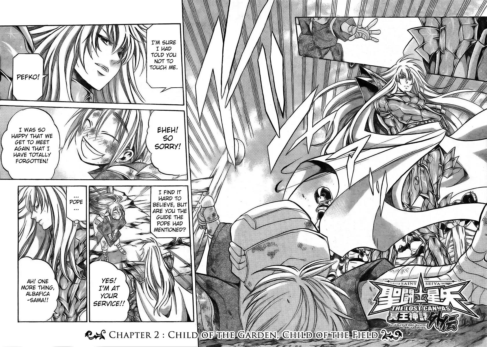 Saint Seiya - The Lost Canvas - Meiou Shinwa Gaiden Chapter 1.2 page 2 - Vol.1 Chapter 2: Child of the garden, Child of the field