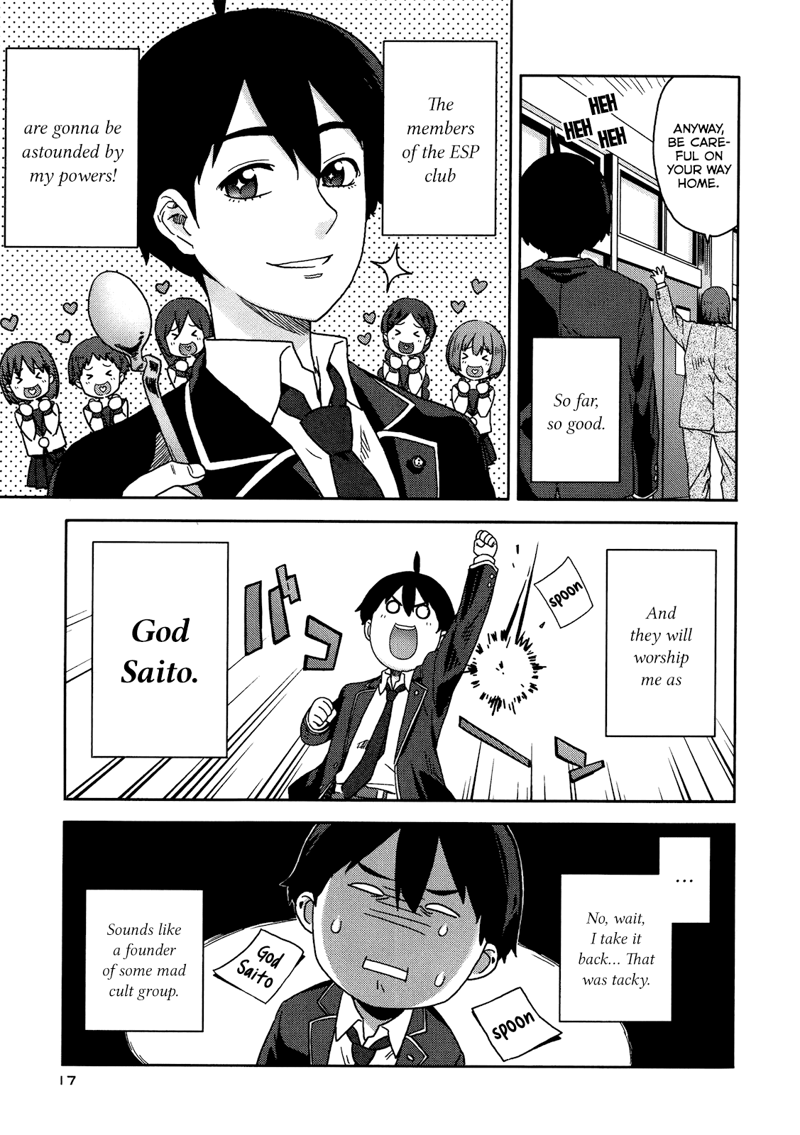 Saito-kun wa Chounouryokusha Rashii Chapter 1 page 18 - Chapter 1: Normal People and the ESP Boy