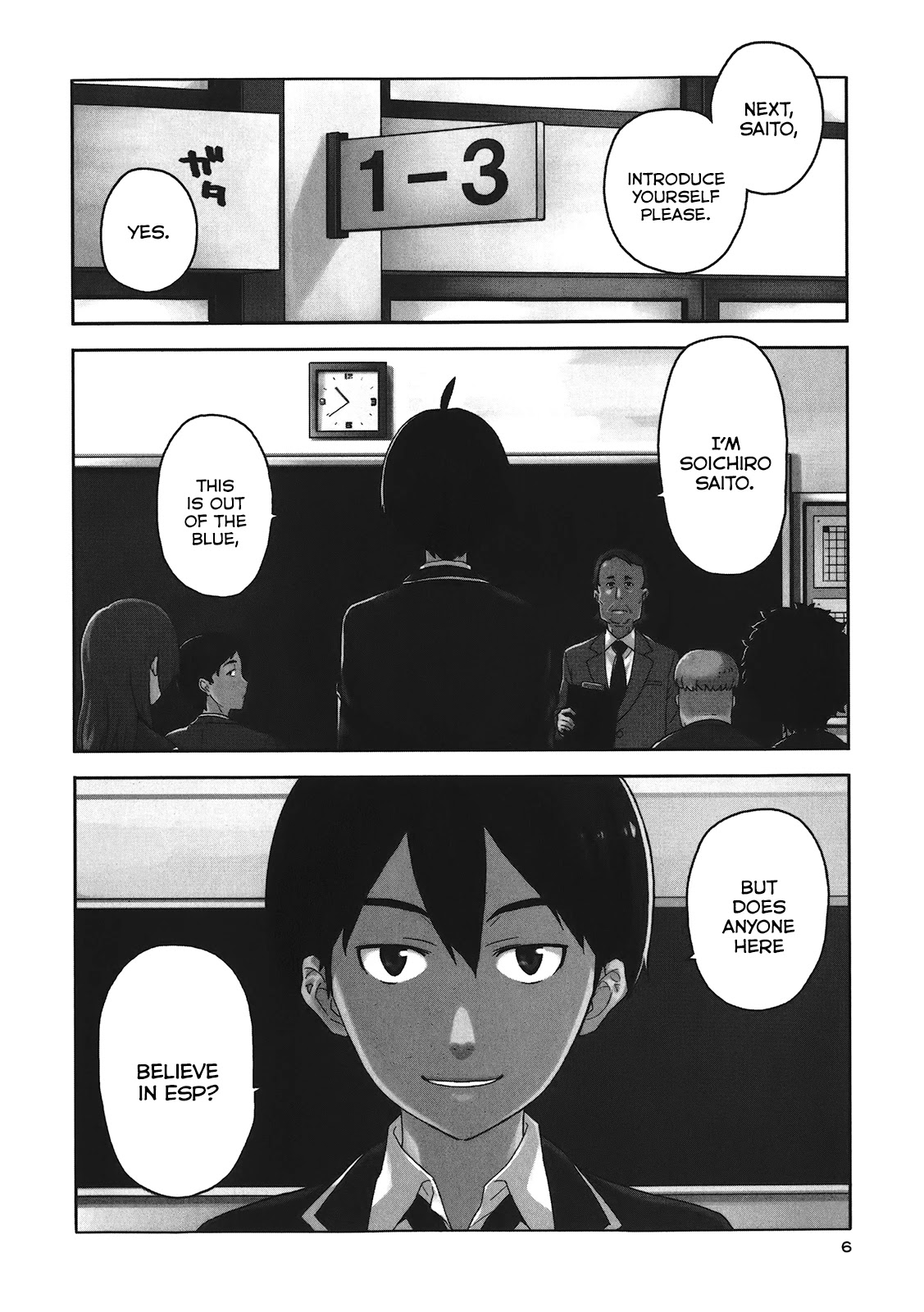 Saito-kun wa Chounouryokusha Rashii Chapter 1 page 7 - Chapter 1: Normal People and the ESP Boy