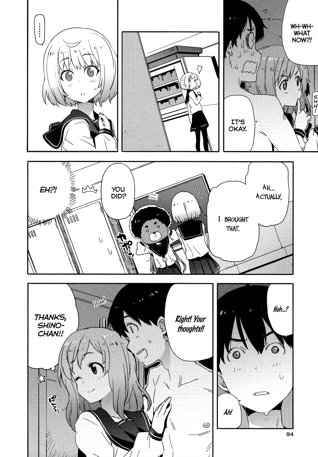 Saito-kun wa Chounouryokusha Rashii Chapter 10 page 14 - Chapter 10: Saito-kun's Course on Mending Relationships: "Stuffed Animal Suits to Lockers"
