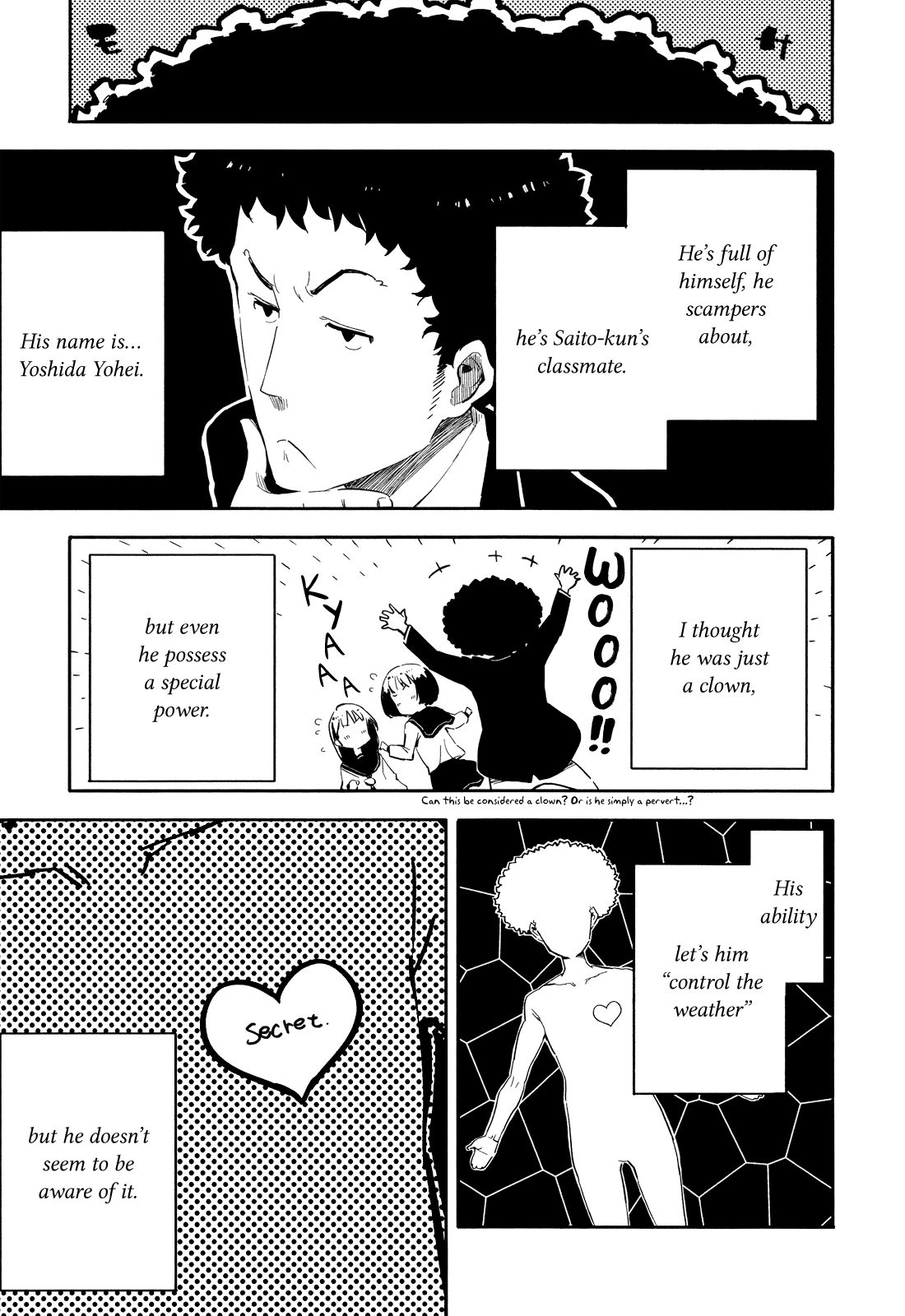 Saito-kun wa Chounouryokusha Rashii Chapter 15.5 page 3 - Chapter 15.5: Supporting Character File #01: Yoshida Yohei