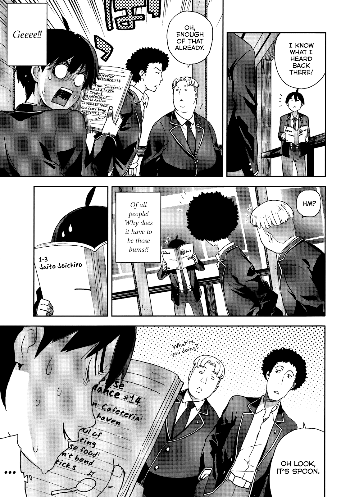 Saito-kun wa Chounouryokusha Rashii Chapter 2 page 21 - Chapter 2: An ESP Girl Appears! And the Pig and Afro Occasionally