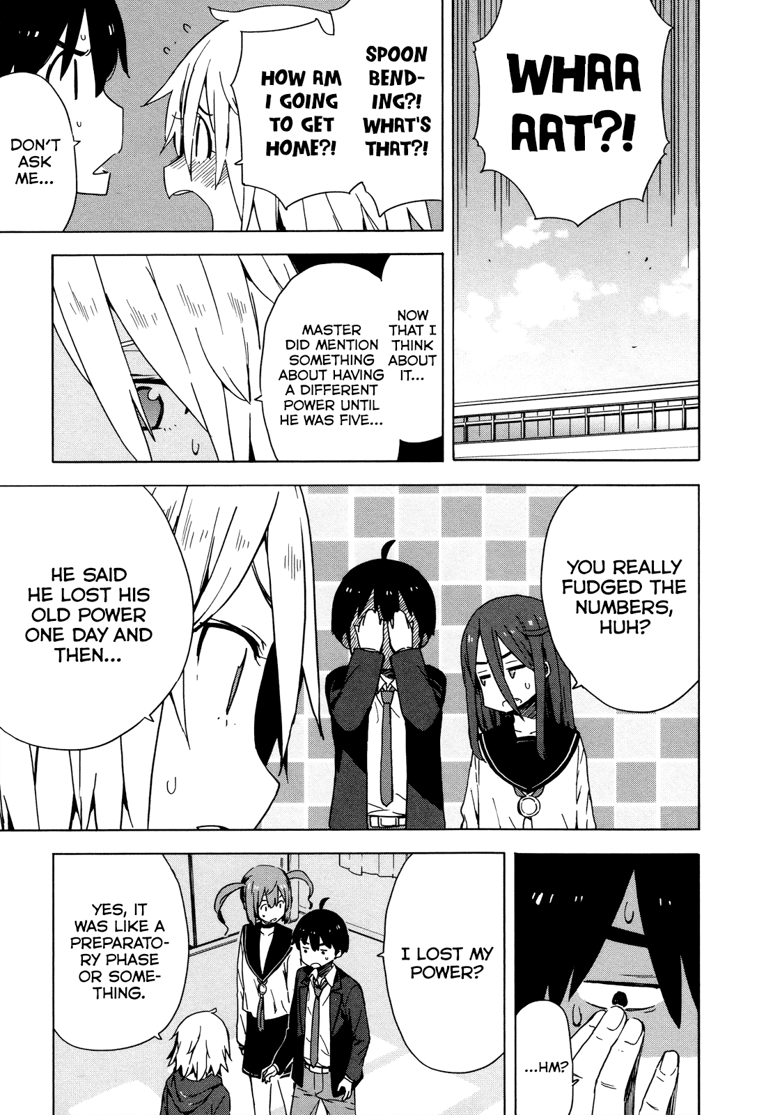 Saito-kun wa Chounouryokusha Rashii Chapter 26 page 15 - Chapter 26: Farewell, Spoon Boy