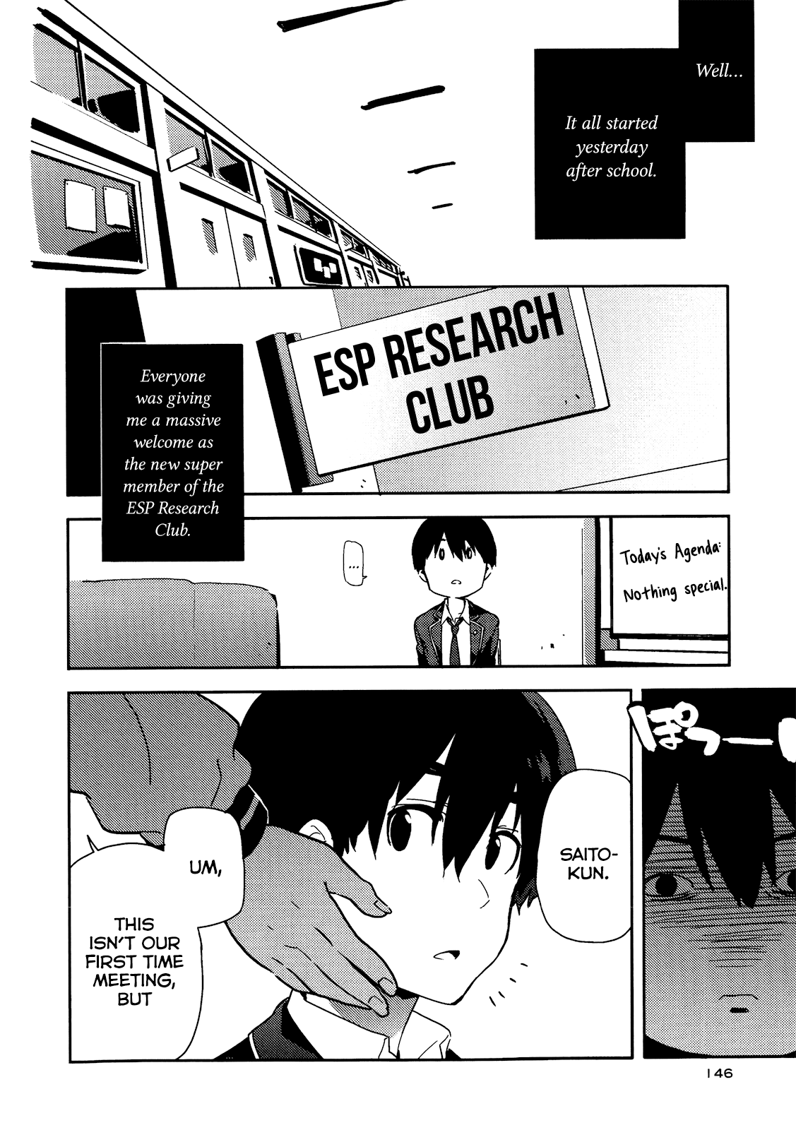 Saito-kun wa Chounouryokusha Rashii Chapter 6 page 4 - Chapter 6: Here Comes The Four-Eyed President! Part 1