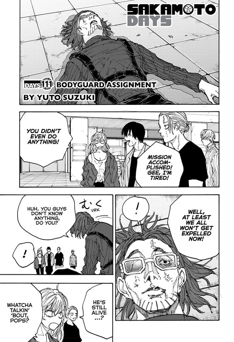 Sakamoto Days Chapter 111 page 1 - Chapter 111: Bodyguard Assignment