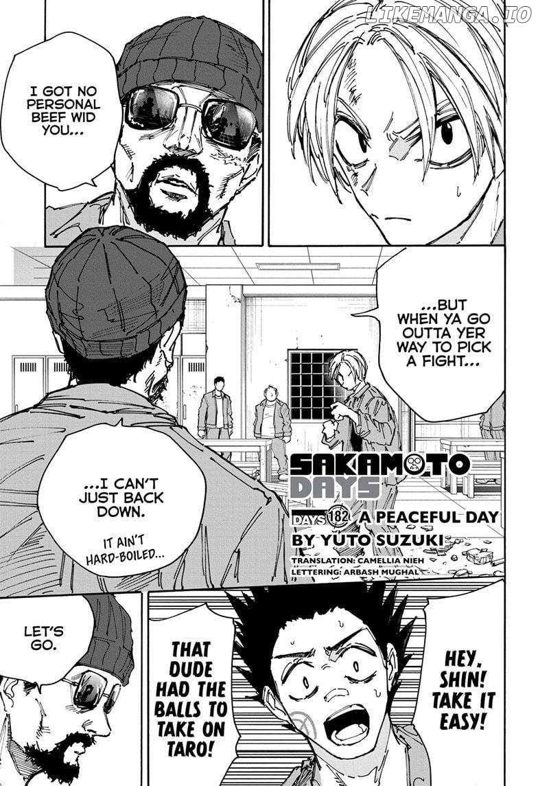 Sakamoto Days Chapter 182 page 1 - Chapter 182: A Peaceful Day