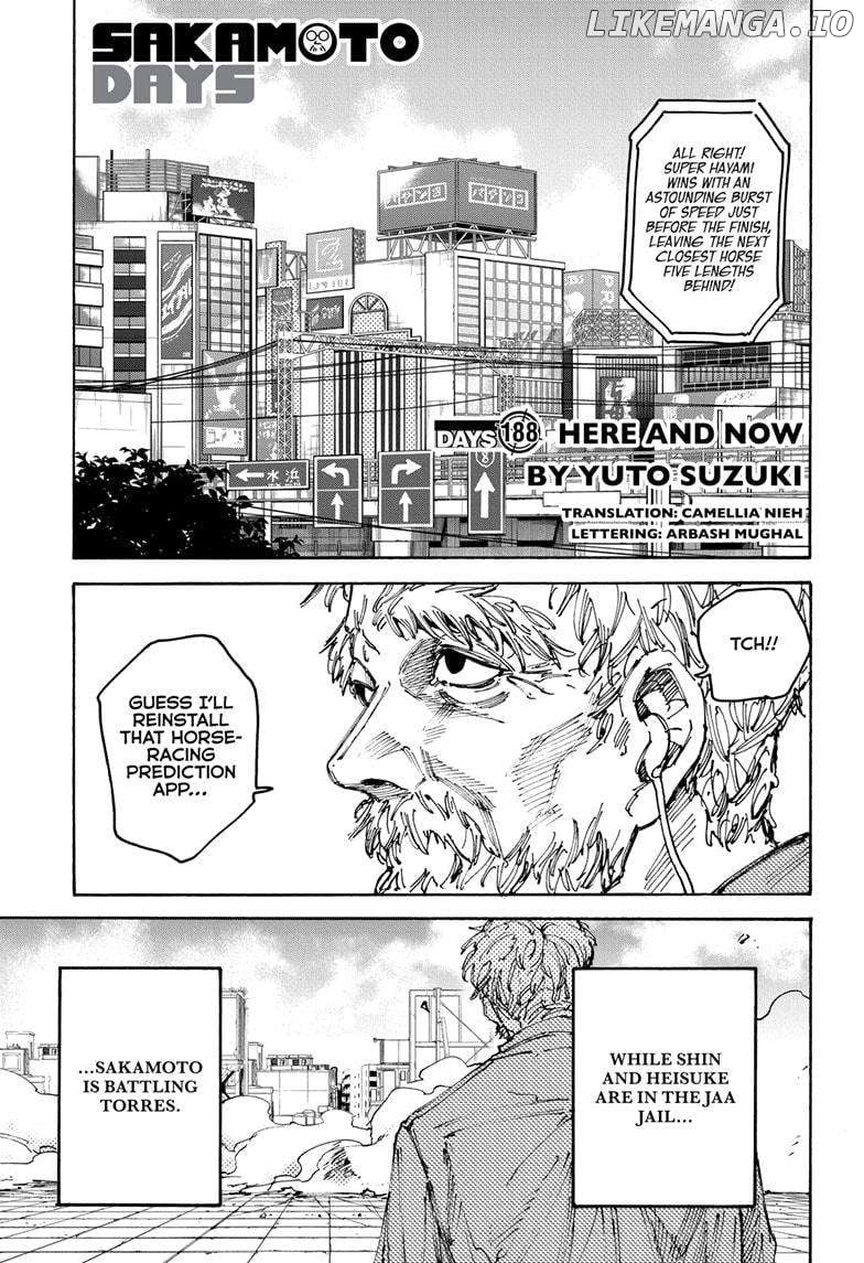Sakamoto Days Chapter 188 page 1 - Chapter 188: Here and Now