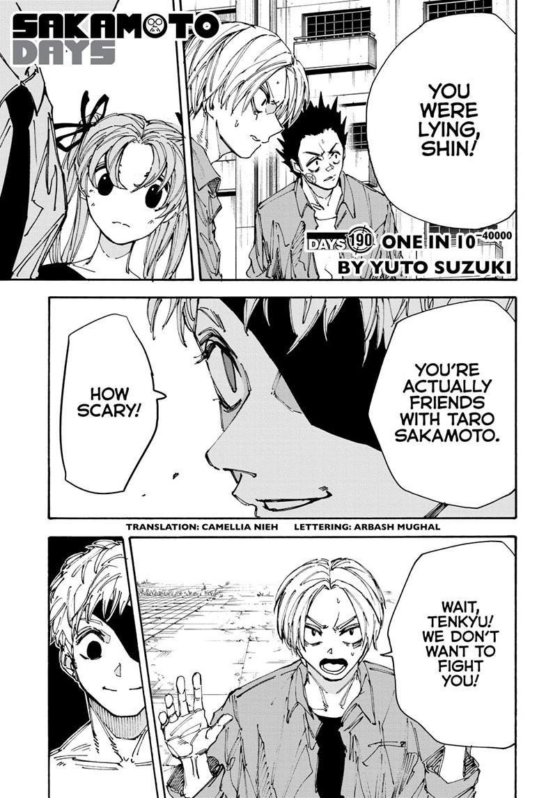 Sakamoto Days Chapter 190 page 1 - Chapter 190: One in 10-40000