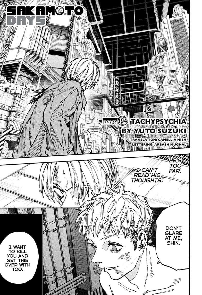 Sakamoto Days Chapter 194 page 1 - Chapter 194: Tachypsychia