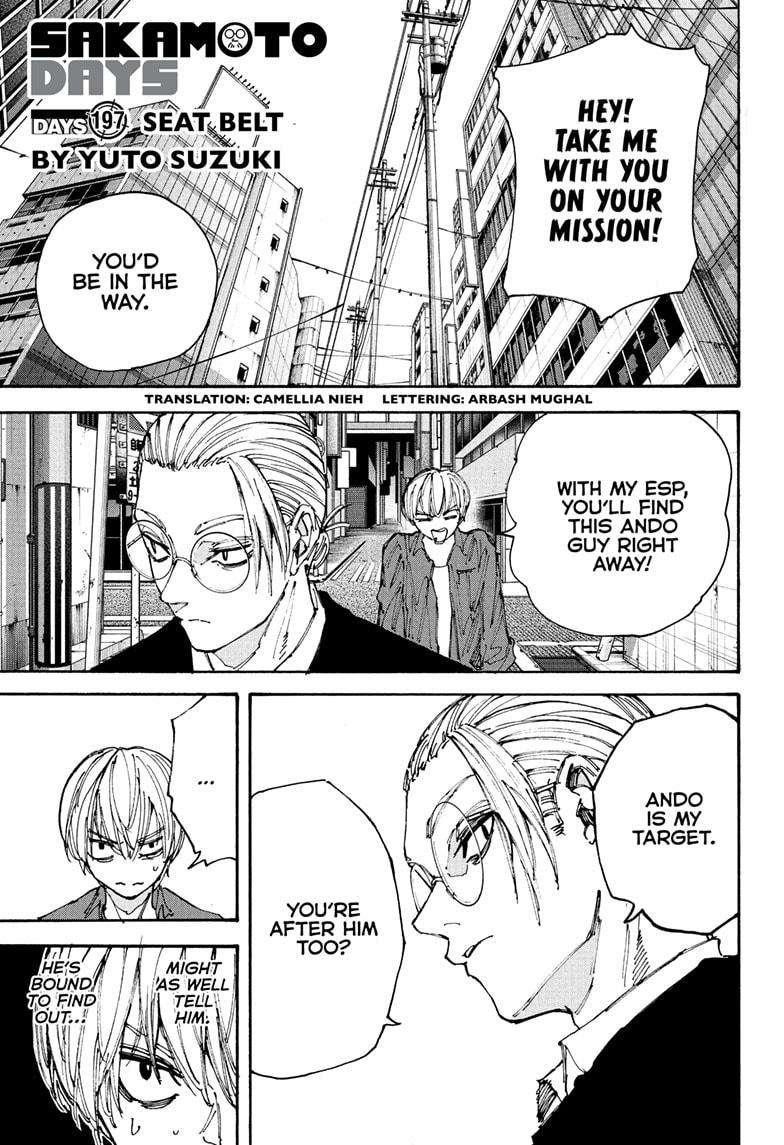 Sakamoto Days Chapter 197 page 1 - Chapter 197: Seat Belt