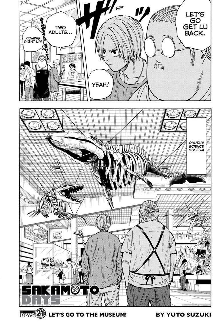Sakamoto Days Chapter 21 page 1 - Chapter 21: Let's Go to the Museum!
