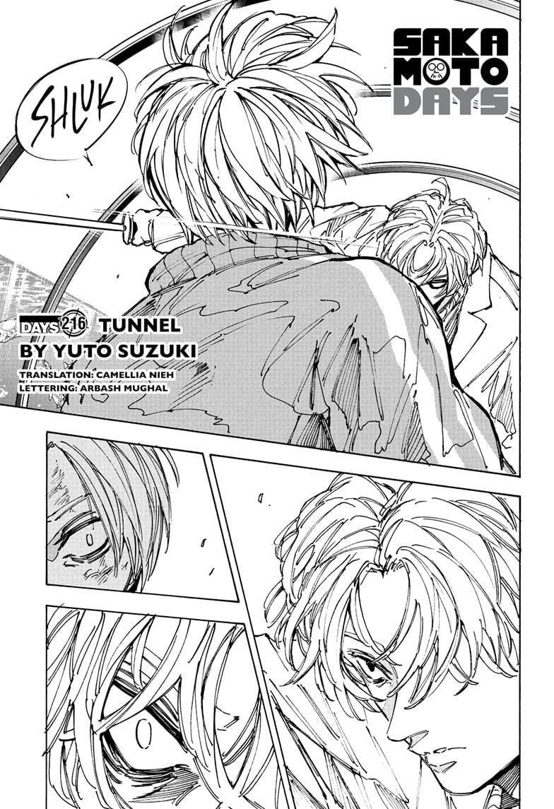 Sakamoto Days Chapter 216 page 1 - Chapter 216: Tunnel