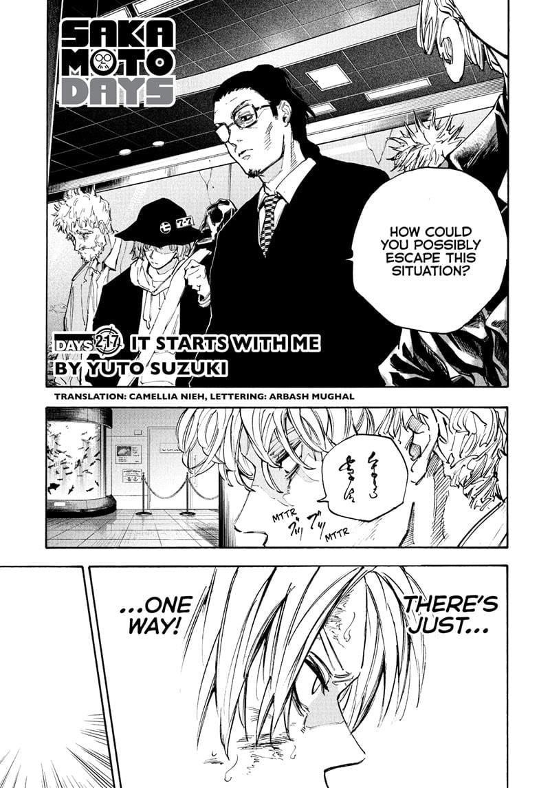 Sakamoto Days Chapter 217 page 1 - Chapter 217: It Starts With Me