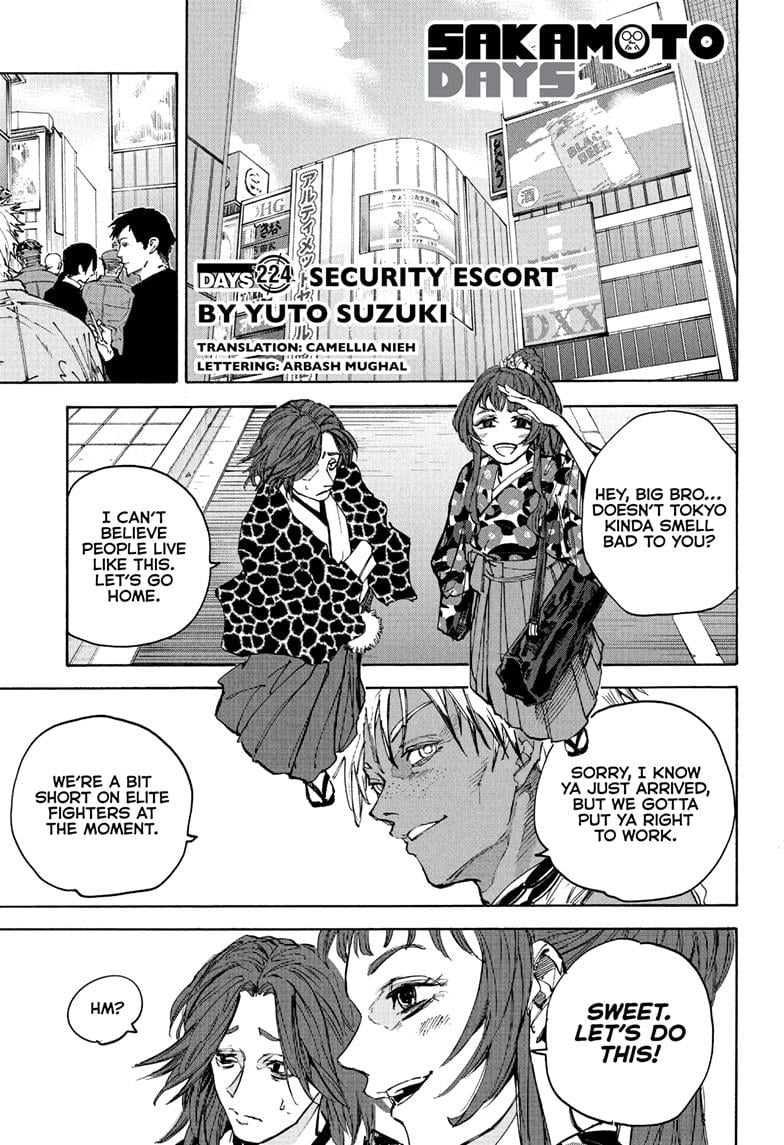 Sakamoto Days Chapter 224 page 1 - Chapter 224: Security Escort