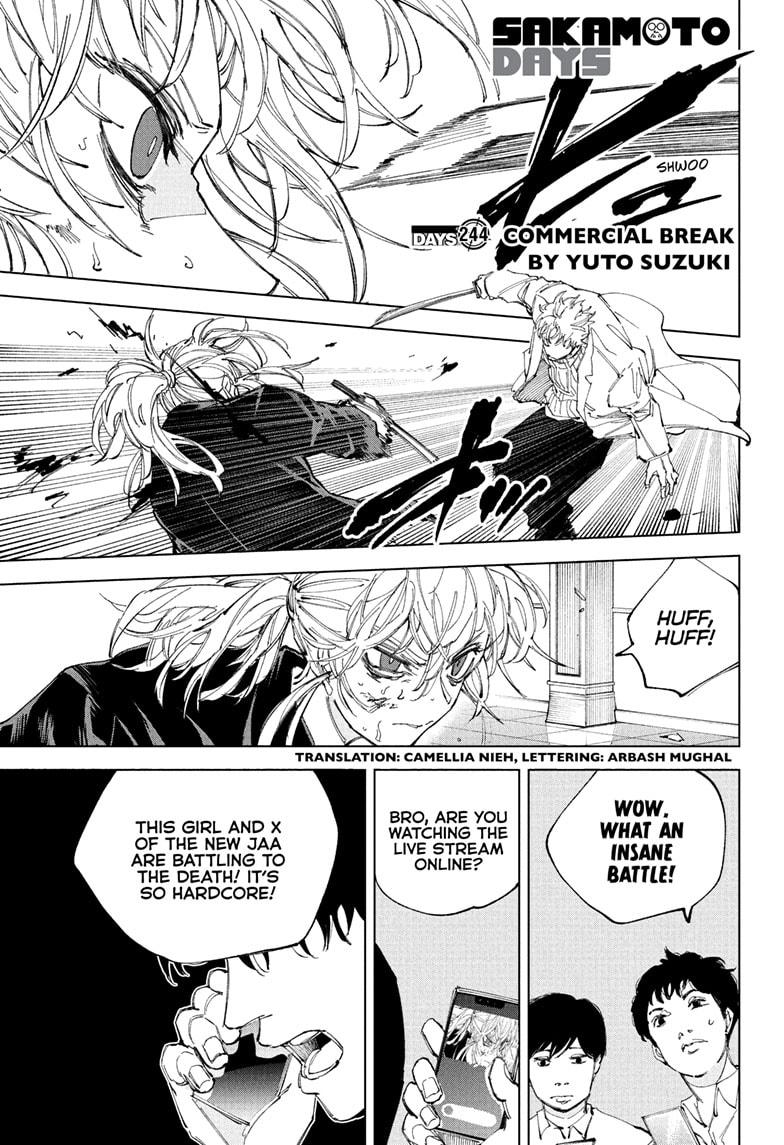 Sakamoto Days Chapter 244 page 1 - Chapter 244: Commercial Break