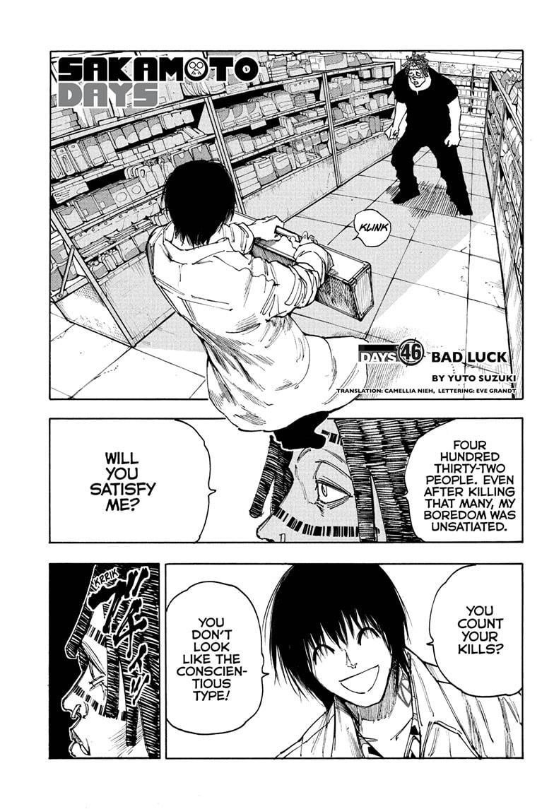 Sakamoto Days Chapter 46 page 1 - Chapter 46: Bad Luck