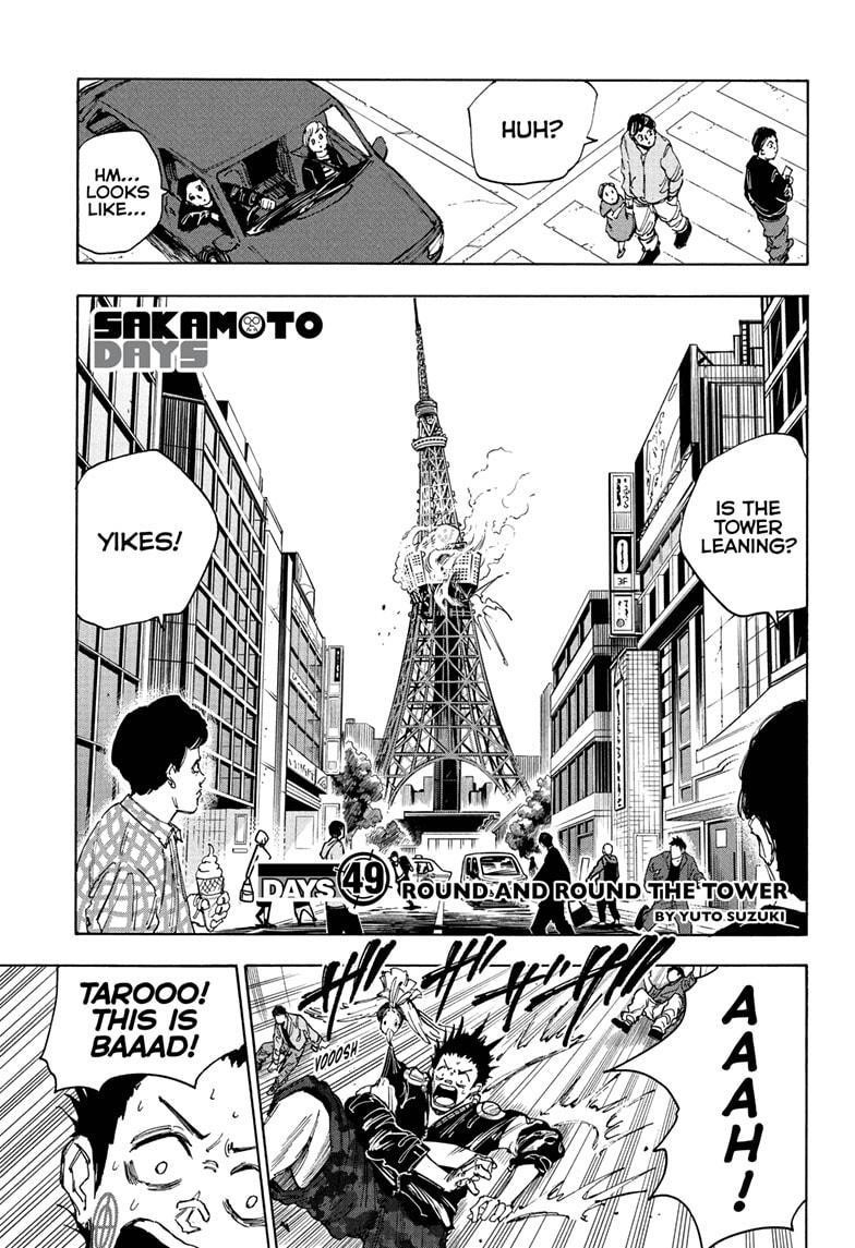 Sakamoto Days Chapter 49 page 1 - Chapter 49: Round and Round the Tower
