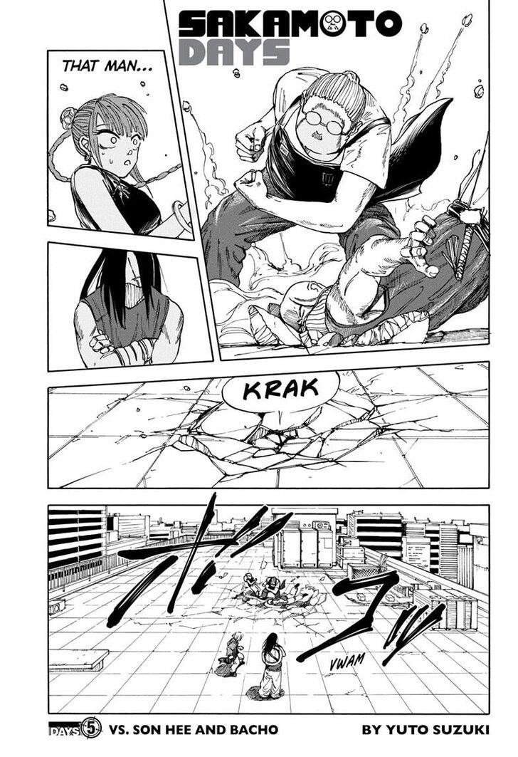 Sakamoto Days Chapter 5 page 1 - Chapter 5: Vs. Son Hee and Bacho