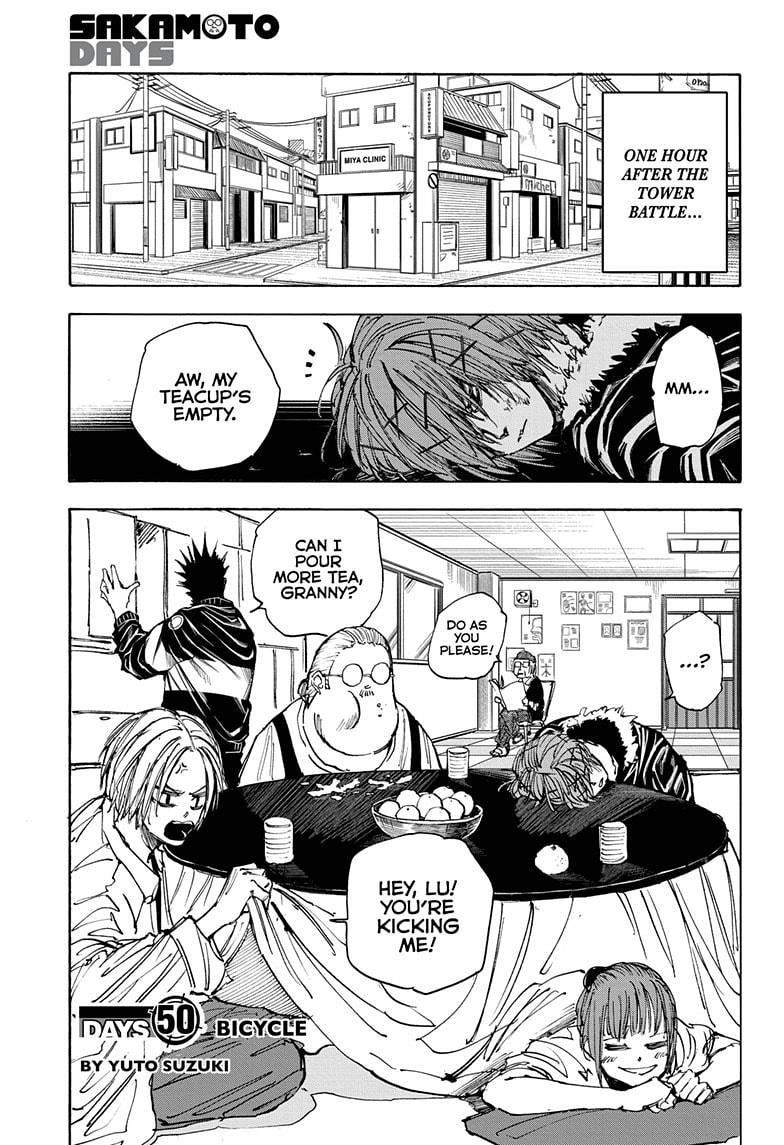 Sakamoto Days Chapter 50 page 1 - Chapter 50: Bicycle