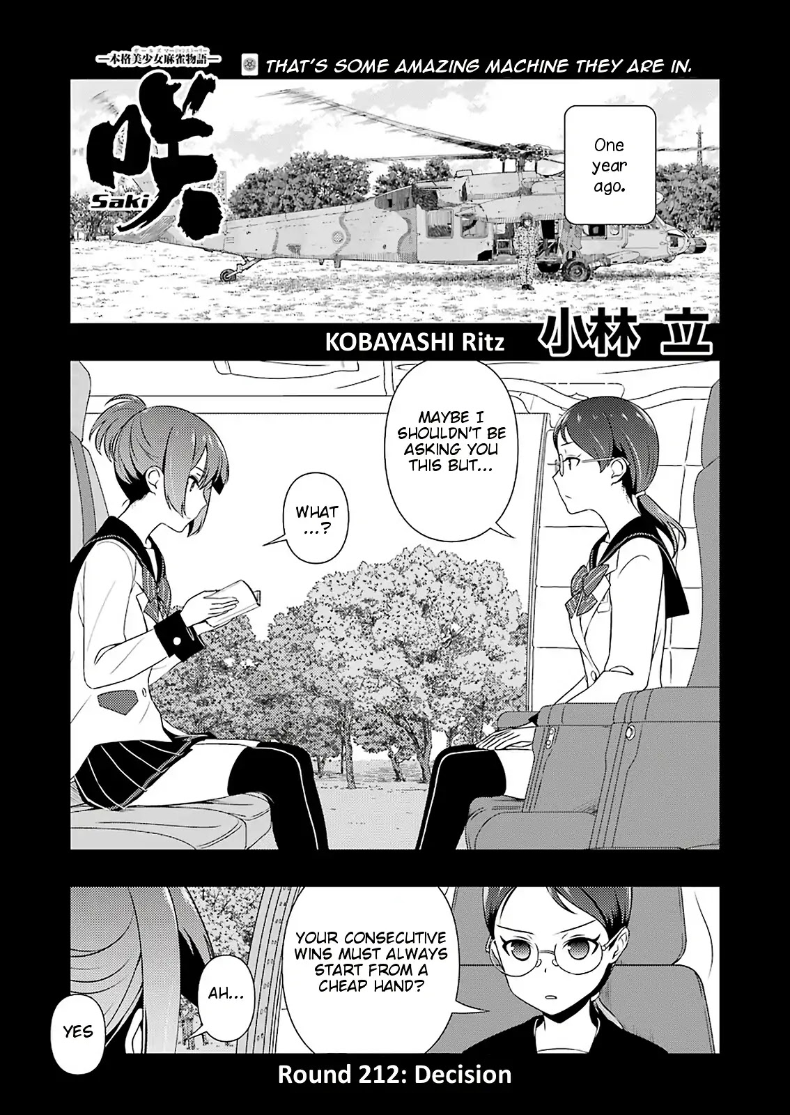 Saki Chapter 212 page 1 - Chapter 212: Decision