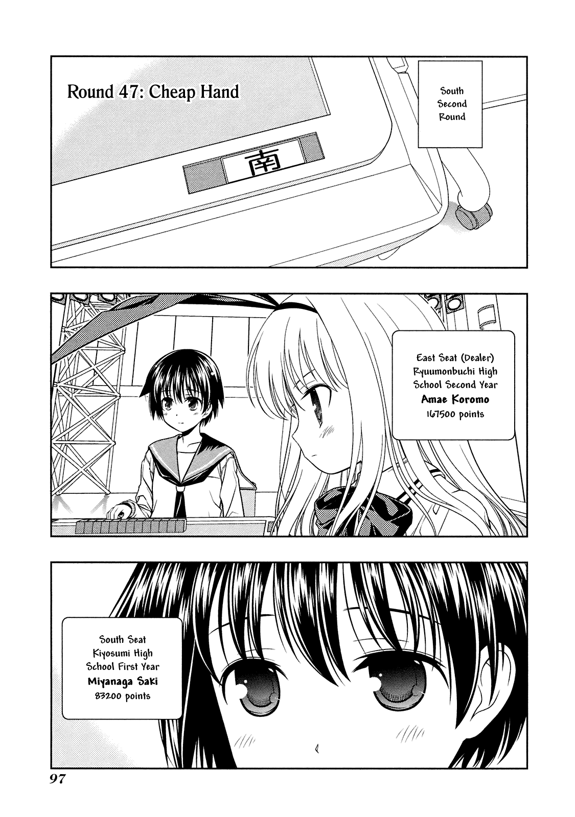 Saki Chapter 47 page 1 - Chapter 47: Cheap Hand