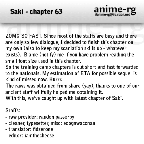 Saki Chapter 63 page 16 - Chapter 63: Dismissal