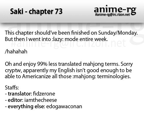 Saki Chapter 73 page 15 - Chapter 73: Premonition