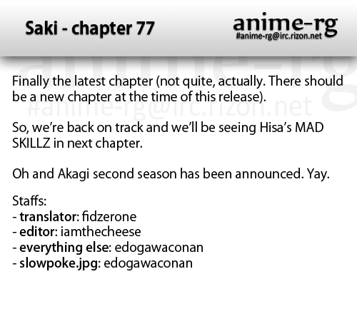 Saki Chapter 77 page 17 - Chapter 77: Atrophy