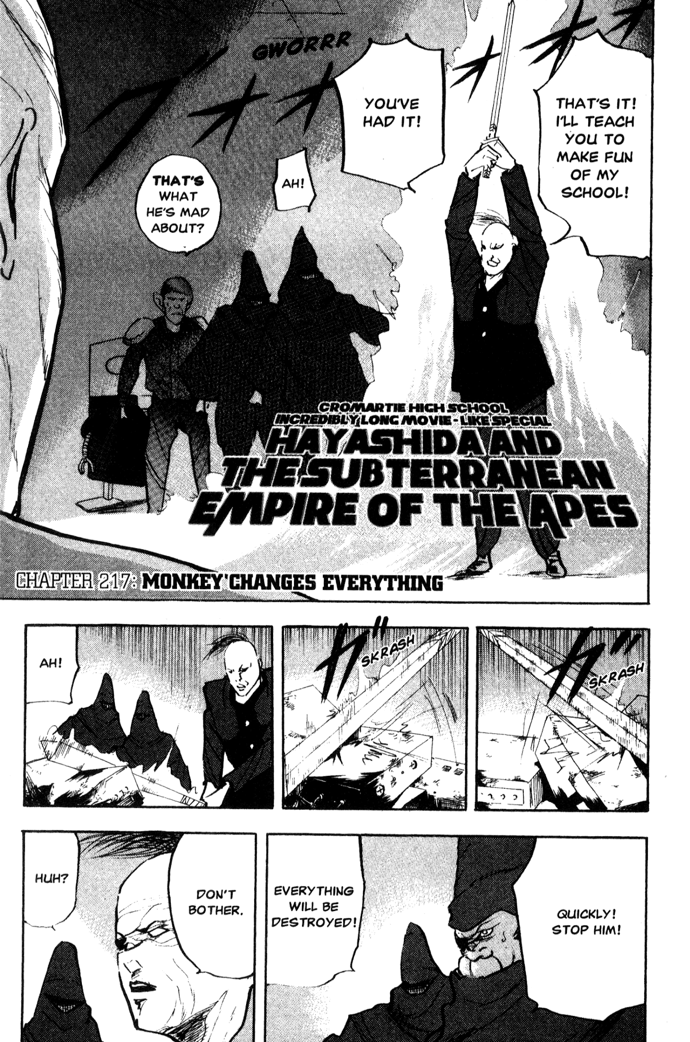 Sakigake!! Cromartie Koukou Chapter 217 page 1 - Chapter 217: Monkey Changes Everything