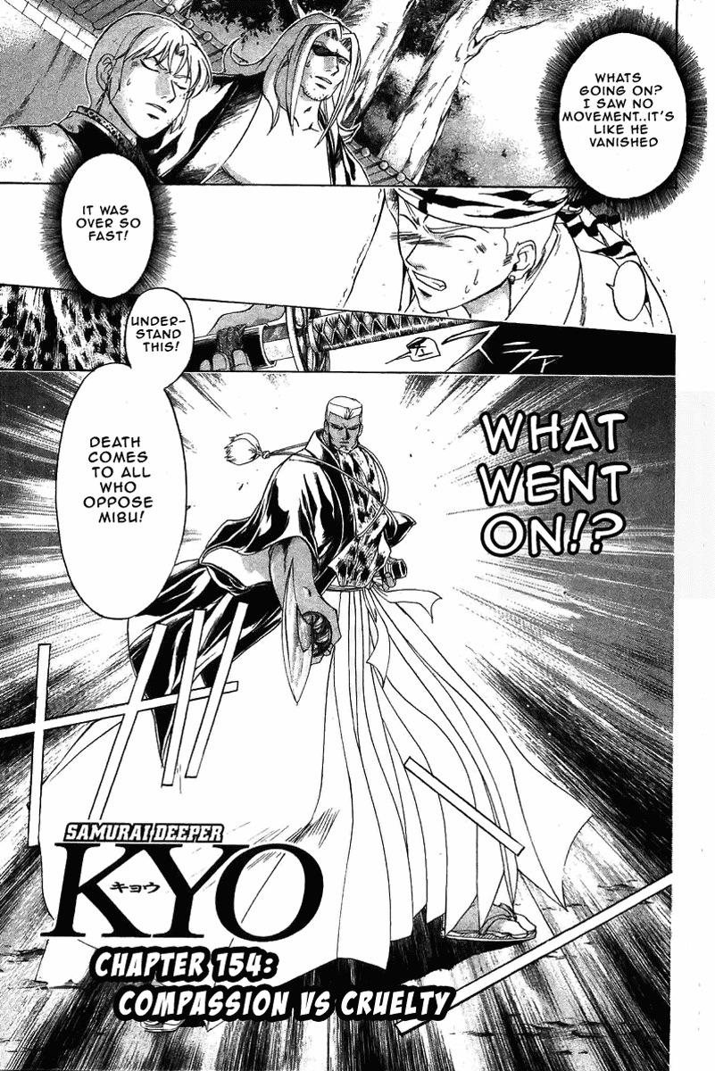 Samurai Deeper Kyo Chapter 154 page 1 - Chapter 154: Compassion vs Cruelty