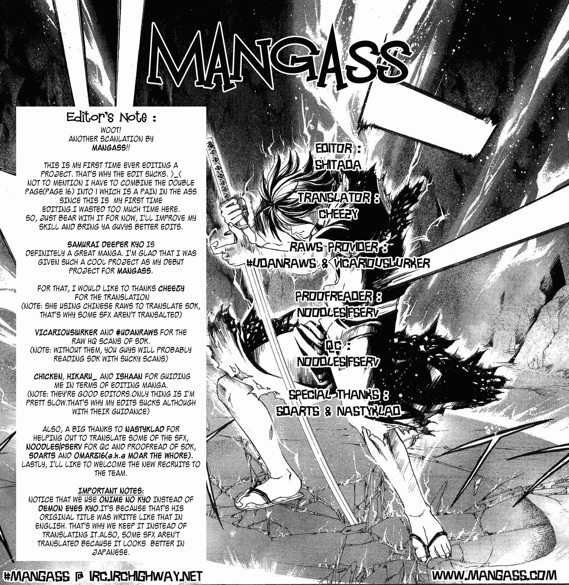 Samurai Deeper Kyo Chapter 46 page 1 - Chapter 46: Hour of Death