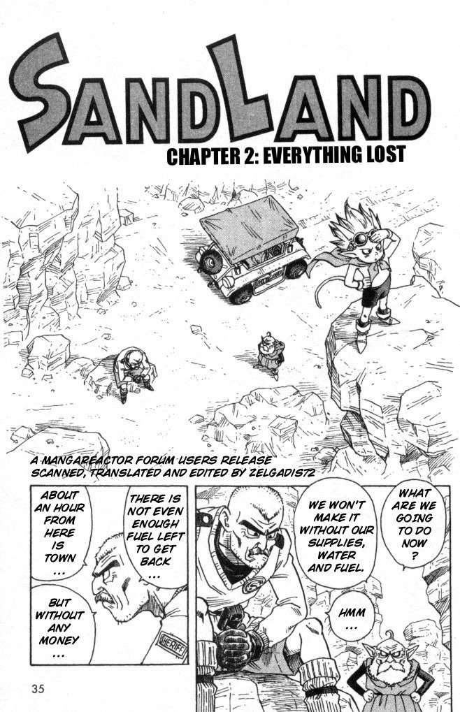 SandLand Chapter 2 page 1 - Chapter 2: Everything Lost