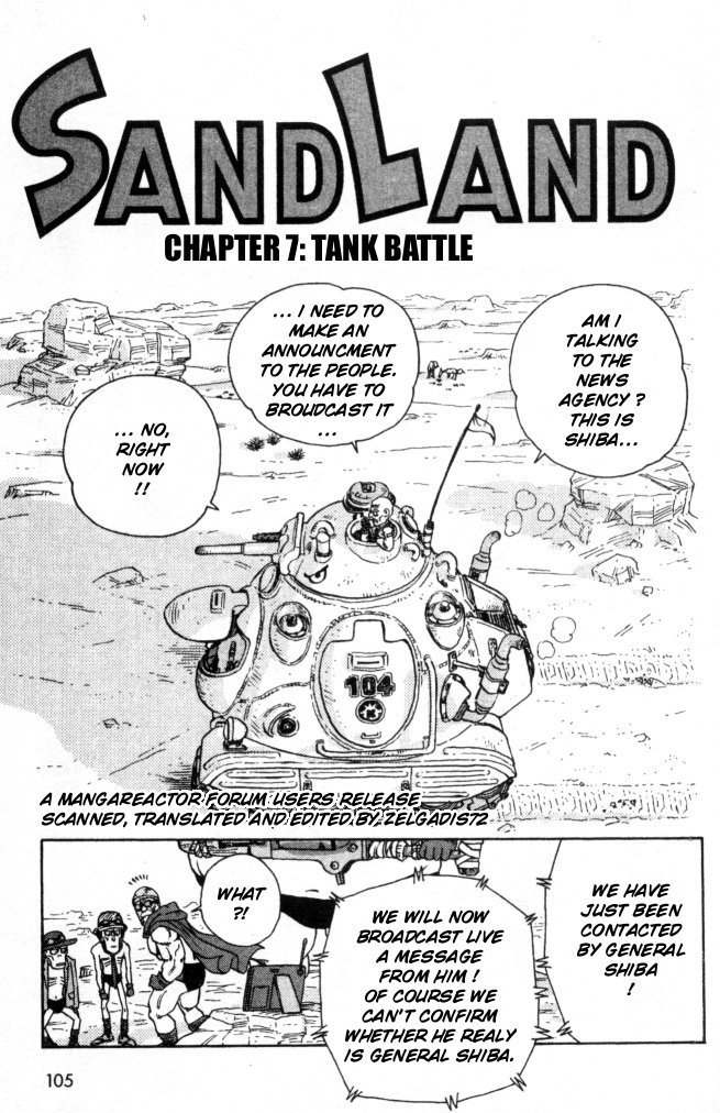 SandLand Chapter 7 page 1 - Chapter 7: Tank Battle